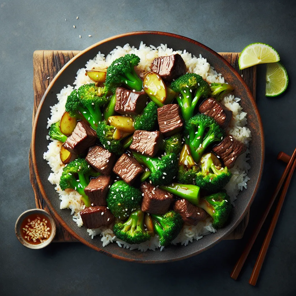 Beef Broccoli Stir-Fry with Ginger Rice