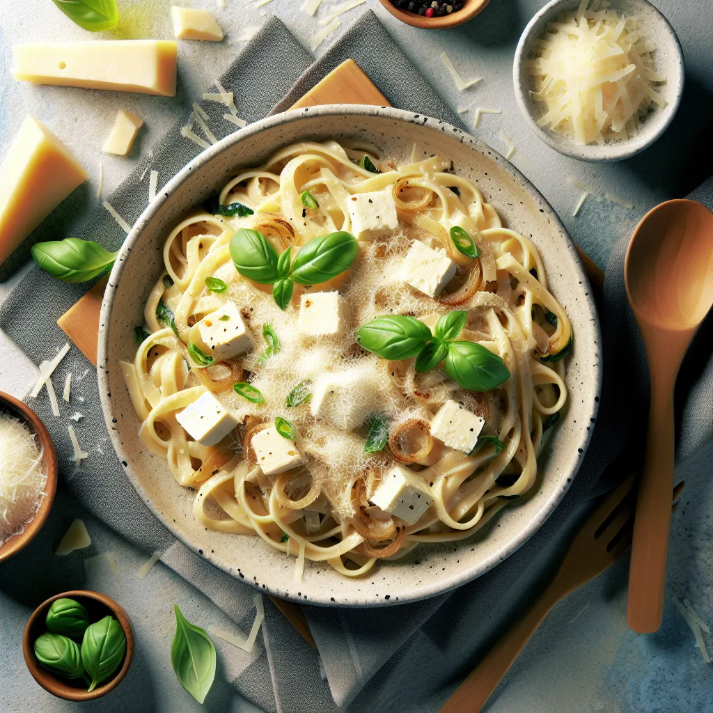 Creamy Paneer and Onion Pasta