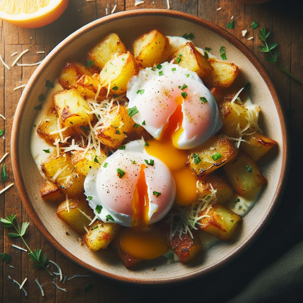 Crispy Potato Hash with Poached Eggs