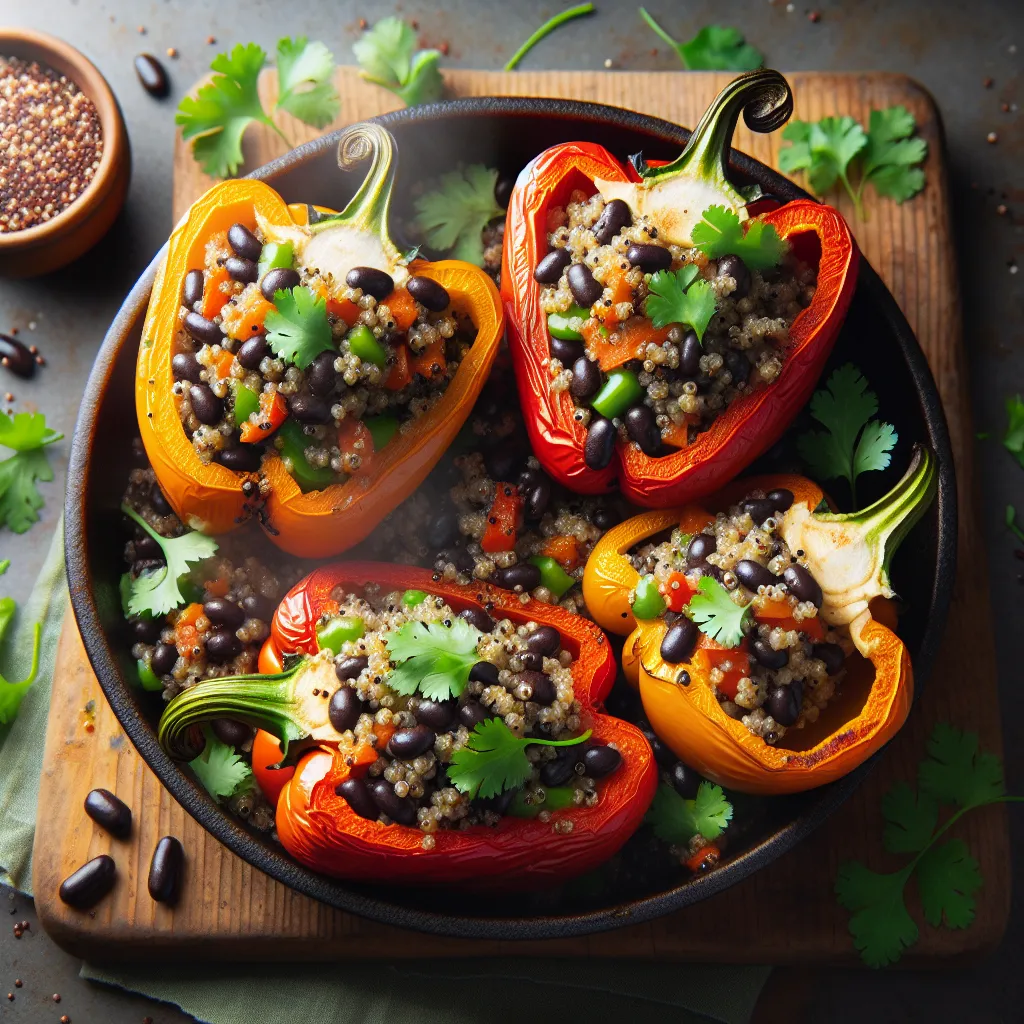 Quinoa and Black Bean Stuffed Bell Peppers