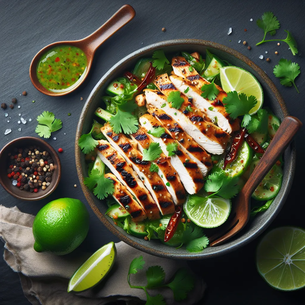 Spicy Grilled Chicken Salad with Chilli-Lime Dressing